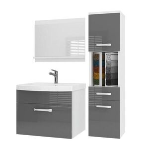 B BELINI GROUP KOUPELNOVÝ NÁBYTEK Koupelnová SADA PRI P3, Šedá lesklá, 90 cm obraz