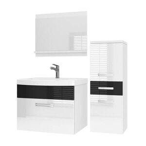 B BELINI GROUP KOUPELNOVÝ NÁBYTEK Koupelnová SADA PRI P2, Bílá / Černá lesklá, 90 cm obraz