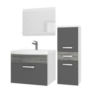 B BELINI GROUP KOUPELNOVÝ NÁBYTEK Koupelnová SADA PRI PM2, Šedá Glamour lesklá, 90 cm obraz