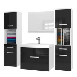 B BELINI GROUP KOUPELNOVÝ NÁBYTEK Koupelnová SADA PRI P6, Černá lesklá, 120 cm obraz