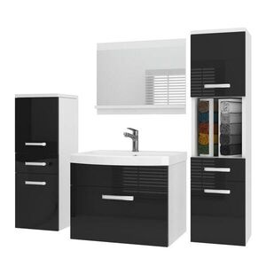 B BELINI GROUP KOUPELNOVÝ NÁBYTEK Koupelnová SADA PRI P5, Černá lesklá, 120 cm obraz