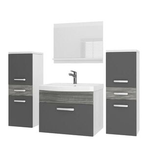 B BELINI GROUP KOUPELNOVÝ NÁBYTEK Koupelnová SADA PRI PM4, Šedá Glamour lesklá, 120 cm obraz