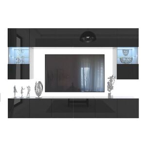 B BELINI GROUP OBÝVACÍ STĚNA Milano 1, Černá lesklá, 300 cm, Bezúchytková obraz
