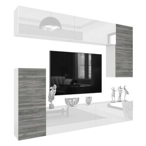 B BELINI GROUP OBÝVACÍ STĚNA Milano 8, Šedá matná / Bílá lesklá, 250 cm, Bezúchytková obraz