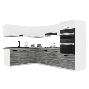 B BELINI GROUP KUCHYŇSKÁ LINKA Italia 8 420 cm , s pracovními deskami, Bílo-šedá Glamour matná obraz