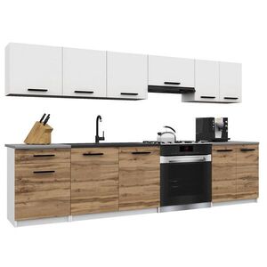 B BELINI GROUP KUCHYŇSKÁ LINKA Italia 2 240 cm, s pracovními deskami, Bílo-zlatohnědá matná obraz