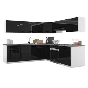 B BELINI GROUP KUCHYŇSKÁ LINKA Italia 7 420 cm , s pracovními deskami, Černá obraz