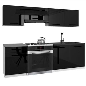 B BELINI GROUP KUCHYŇSKÁ LINKA Italia 1 180 cm, s pracovními deskami, Černá lesklá obraz