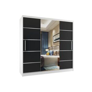 B BELINI GROUP POSUVNÁ SKŘÍŇ Verona MT, Bílá/Černá Mat, 200 cm, se zrcadlem obraz