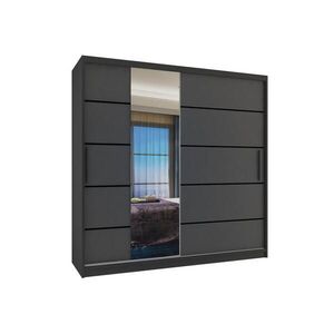 B BELINI GROUP POSUVNÁ SKŘÍŇ Verona MBP, Černá/Šedá Mat, 200 cm, se zrcadlem obraz