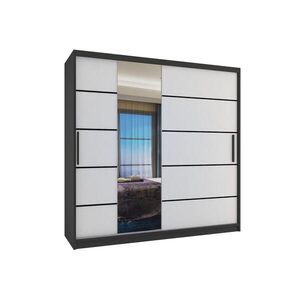 B BELINI GROUP POSUVNÁ SKŘÍŇ Verona MBP, Černá/Bílá Mat, 200 cm, se zrcadlem obraz