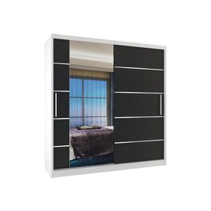 B BELINI GROUP POSUVNÁ SKŘÍŇ Verona MBP, Bílá/Černá Mat, 158 cm, se zrcadlem obraz