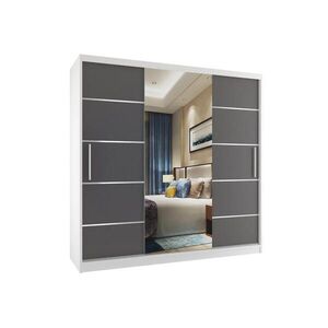 B BELINI GROUP POSUVNÁ SKŘÍŇ Verona MT, Bílá/Šedá Mat, 200 cm, se zrcadlem obraz