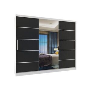 B BELINI GROUP POSUVNÁ SKŘÍŇ Verona MBP, Bílá/Černá Mat, 232 cm, se zrcadlem obraz
