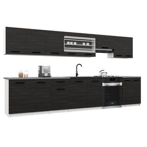 B BELINI GROUP KUCHYŇSKÁ LINKA Italia 3 320 cm, s pracovními deskami, Eben obraz