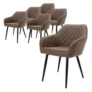ML-DESIGN JÍDELNÍ ŽIDLE, sada 6 ks, hnědá, potah z umělé kůže obraz