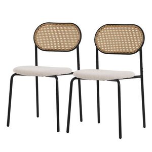 ML-DESIGN JÍDELNÍ ŽIDLE, SADA 2 KS, béžový ratan obraz