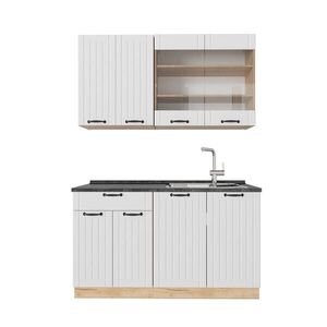 Vicco JEDNOTKOVÁ KUCHYNĚ Fame-Line Bílý venkovský dům 140 cm , PD Antracit obraz