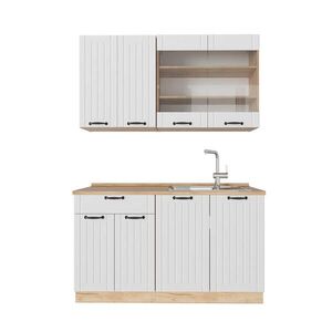 Vicco JEDNOTKOVÁ KUCHYNĚ Fame-Line Bílý venkovský dům 140 cm , PD Dub obraz