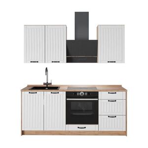Vicco JEDNOTKOVÁ KUCHYNĚ Fame-Line, Bílý venkovský dům/Zlatý mocný dub, 190 cm, PD Dub obraz
