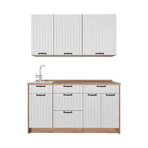 Vicco JEDNOTKOVÁ KUCHYNĚ Fame-Line, Bílý venkovský dům/Zlatý mocný dub, 150 cm, PD Dub obraz