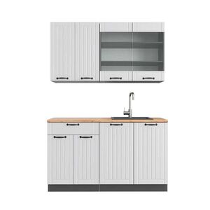 Vicco JEDNOTKOVÁ KUCHYNĚ Fame-Line Bílý venkovský dům/antracit 140 cm , PD Dub obraz