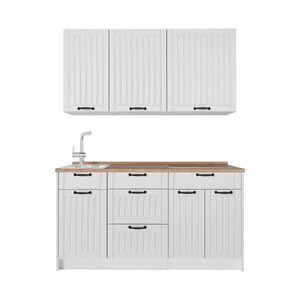 Vicco JEDNOTKOVÁ KUCHYNĚ Fame-Line, Bílý venkovský dům/Bílá, 150 cm, PD Dub obraz