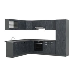 Vicco ROHOVÁ KUCHYŇ R-Line, Černý beton/Antracit, 287 x 227 cm PD Antracit obraz