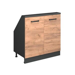 Vicco KUCHYŇSKÁ SKŘÍŇKA POD ŠIKMOU STŘECHU R-Line Zlatý mocný dub 80 cm se 2 dvířky obraz