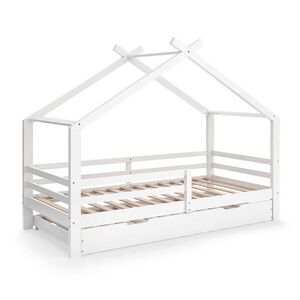 VitaliSpa DOMEČKOVÁ POSTEL Luni Bílá 200 x 90 cm s lůžkem pro hosty obraz