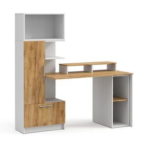 Vicco PSACÍ STŮL Tomy, Bílá/Zlatý mocný dub, 150 x 59 cm Sada 4 kusů obraz
