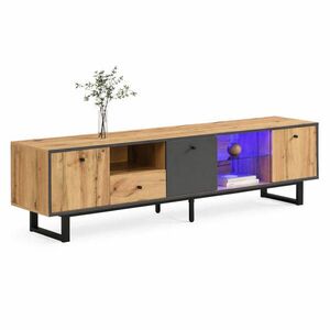 STILVORA TV STOLEK přírodní, LED světelný efekt, do obývacího pokoje, 190×40×50 cm obraz