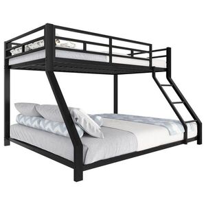 STILVORA ETAGENBETT 90/200 cm & 140/200 cm in Schwarz mit Geländer und Treppe obraz
