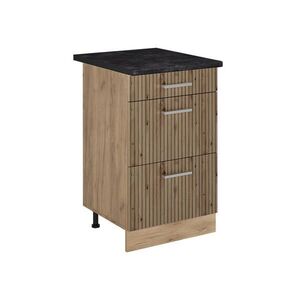 Vicco SPODNÍ SKŘÍŇKA KUCHYŇSKÉ LINKY R-Line, Řemeslný dub/Zlatý mocný dub, 50 cm pracovná doska antracitová obraz