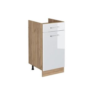 Vicco SPODNÍ SKŘÍŇKA KUCHYŇSKÉ LINKY R-Line, Bílá vysoký lesk/Zlatý mocný dub, 40 cm bez pracovní desky obraz