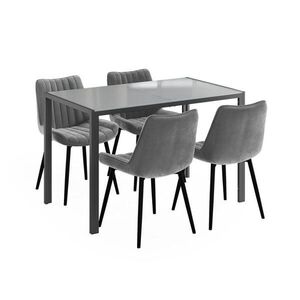 Vicco JÍDELNÍ STŮL SESTAVA Grand, Šedá, 120 x 70 cm se 4 židlemi (šedé) obraz