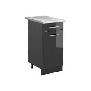 Vicco SPODNÍ SKŘÍŇKA KUCHYŇSKÉ LINKY R-Line, Antracitový vysoký lesk/Antracit, 40 cm pracovná doska Mramor obraz