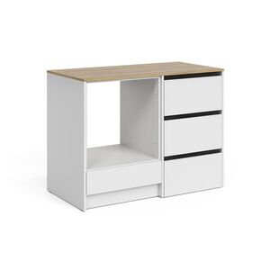 Vicco SKŘÍŇKA NA TROUBU Viktor, Bílá/Řemeslný dub, 116.8 cm se 4 praktickými zásuvkami obraz