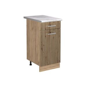 Vicco SPODNÍ SKŘÍŇKA KUCHYŇSKÉ LINKY R-Line, Řemeslný dub/Zlatý mocný dub, 40 cm pracovná doska Mramor obraz