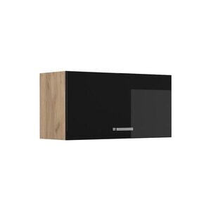 Vicco VĚŠÁK NA STĚNU R-Line, Černý vysoký lesk/Zlatý mocný dub, 80 cm Plochý obraz