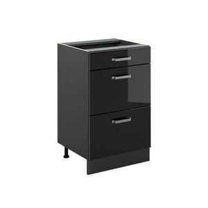 Vicco SPODNÍ SKŘÍŇKA KUCHYŇSKÉ LINKY R-Line, Černý vysoký lesk/Antracit, 50 cm bez pracovní desky obraz