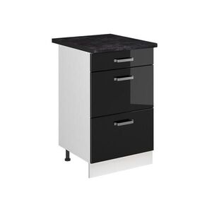 Vicco SPODNÍ SKŘÍŇKA KUCHYŇSKÉ LINKY R-Line, Černý vysoký lesk/Bílá, 50 cm pracovná doska antracitová obraz