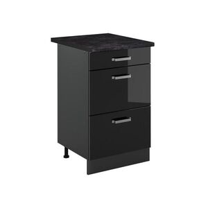 Vicco SPODNÍ SKŘÍŇKA KUCHYŇSKÉ LINKY R-Line, Černý vysoký lesk/Antracit, 50 cm pracovná doska antracitová obraz
