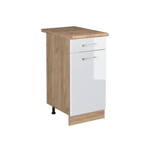 Vicco SPODNÍ SKŘÍŇKA KUCHYŇSKÉ LINKY R-Line, Bílá vysoký lesk/Zlatý mocný dub, 40 cm pracovná doska Dub Goldkraft obraz