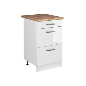 Vicco SPODNÍ SKŘÍŇKA KUCHYŇSKÉ LINKY R-Line, Bílá vysoký lesk/Bílá, 50 cm pracovná doska Dub Goldkraft obraz