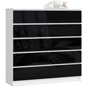 RAUMHIRSCH FURNITURE KOMODA bílá, černá lesklá 121/120/40 obraz