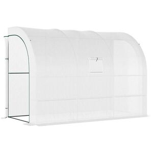 Modfu FÓLIOVNÍK z plastu 300x150x213 cm bílý s regály, oknem a dveřmi na zip pro pěstování zeleniny a květin obraz
