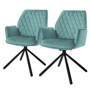 ML-DESIGN JÍDELNÍ ŽIDLE, sada 2 ks, otočné, šalvějový samet obraz