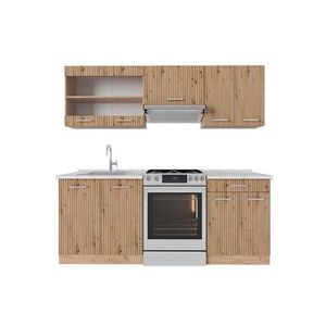 Vicco KUCHYŇSKÝ KOUT R-Line Dub Artisan / dub Goldkraft 200 cm , AP Marble obraz