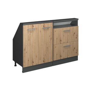 Vicco KUCHYŇSKÁ SKŘÍŇKA POD ŠIKMOU STŘECHU R-Line Řemeslný dub 120 cm Sada 2 kusů obraz